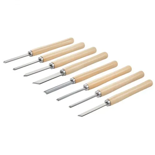 VEVOR Drechseleisen-Set, 8-teilig, Drechselmesser mit Klinge aus Kohlenstoffstahl, 2 Schrägmeißel, 1 Speerspitze, 1 Abstechmeißel, 1 Rundspitze, 3 Hohleisen, 1 Oxford-Tasche, Drechselwerkzeug – Bild 10