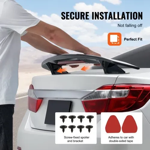 VEVOR GT Wing Autospoiler, 117,6 cm Universalspoiler, Kompatibel mit den meisten Limousinen und Coupés, Hochfestes ABS-Material, Auto Heckspoilerflügel, Racing Spoiler BGW/JDM Drift Glänzend Schwarz – Bild 5