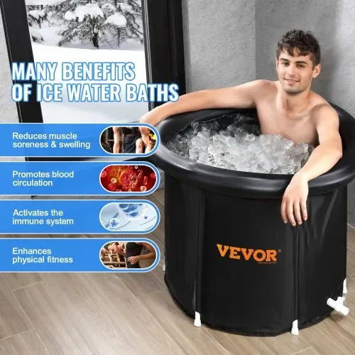 VEVOR Eisbadewanne, 90 cm langes Tauchbecken für Kaltwassertherapie für Sportler, tragbares Outdoor-Eisfass-Tauchbecken zur Erholung, 370 l aufblasbare Faltbadewanne mit Abdeckung, Heim-Eiskapsel für Erwachsene – Bild 5
