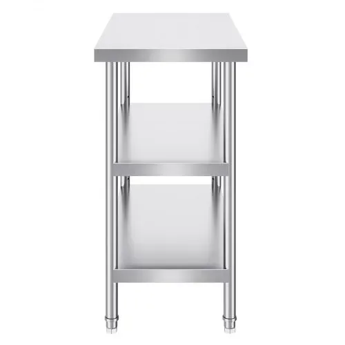 VEVOR Lebensmittel-Zubereitungstisch aus Edelstahl, 457 x 914 x 864 mm gewerblicher Küchenarbeitstisch, mit 2 verstellbaren Unterregalen, robuster Zubereitungstisch aus Metall für Grill, Küche – Bild 8