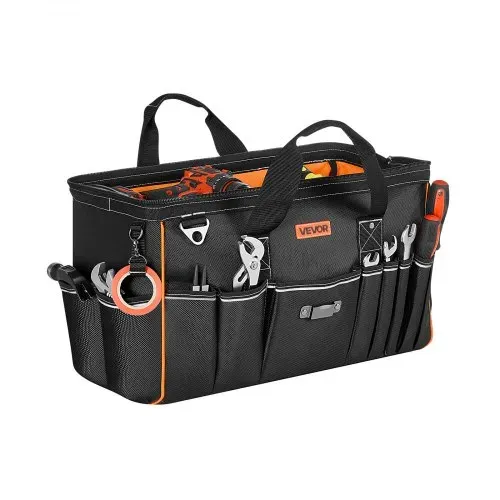 VEVOR Werkzeugtasche 51x25x28cm, Aufbewahrungstasche mit 14 Innen- & 19 Außenfächern, Wasserfester Werkzeug-Organizer aus Polyester mit Schultergurt & Reißverschluss, Werkzeugbeutel für Handwerker – Bild 10