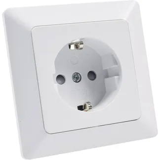 MILOS Schutzkontakt-Steckdose, weiß matt 250V~/ 16A, inkl. Rahmen, Klemmanschluss MILOS Schutzkontakt-Steckdose, weiß matt 250V~/ 16A, inkl. Rahmen, Klemmanschluss