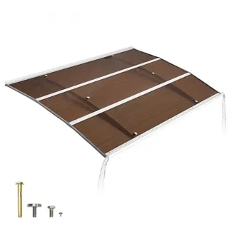 VEVOR Vordach für Haustür 150×100 cm, Pultbogenvordach, Pultvordach mit Entwässerung & Metallhalterung, Regen-, Schnee- & Sonnenschutz, Polycarbonat-Türüberdachung für Veranda & Terrasse, Braun VEVOR Vordach für Haustür 150×100 cm, Pultbogenvordach, Pultvordach mit Entwässerung & Metallhalterung, Regen-, Schnee- & Sonnenschutz, Polycarbonat-Türüberdachung für Veranda & Terrasse, Braun