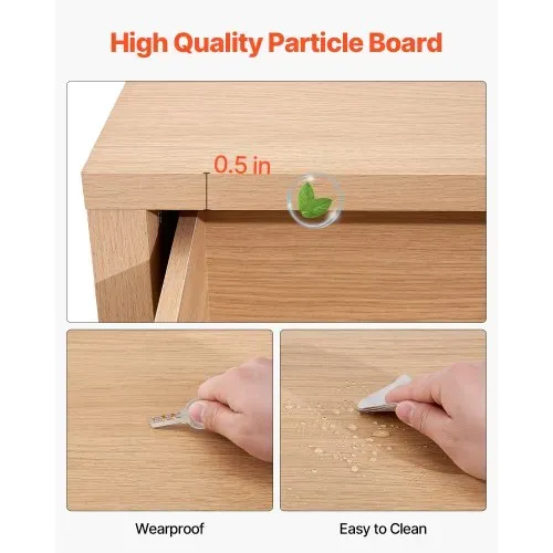 VEVOR Kommode mit 6 geriffelten Schubladen & Schiebe- und Kippschutz, minimalistischer moderner Schubladenschrank Organizer für Wohnzimmer Schlafzimmer Eingangsbereich Flur (helles Holz) – Bild 4