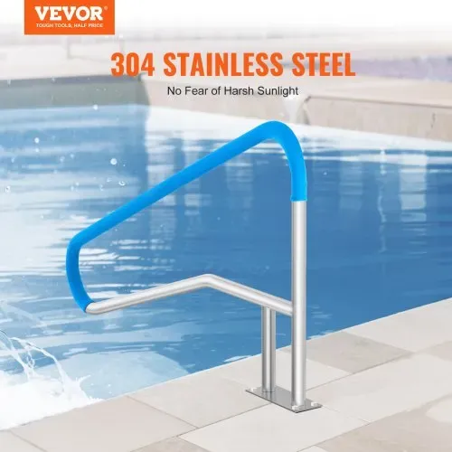 VEVOR Pool-Handlauf, 138×92,5x10cm Pooleinstieg Edelstahl mit Grundplatte für Innen-/Außenpools, Sicherheitsgeländer für Schwimmbäder, rostfreier Haltegriff mit Griffabdeckung & Zubehör für Spas VEVOR Pool-Handlauf, 138×92,5x10cm Pooleinstieg Edelstahl mit Grundplatte für Innen-/Außenpools, Sicherheitsgeländer für Schwimmbäder, rostfreier Haltegriff mit Griffabdeckung & Zubehör für Spas