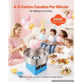 VEVOR Zuckerwattemaschine 1000 W Elektrischer Zuckerwattebereiter Blau für Geburtstagsfeiern und Familienfeste, mit Zuckerschaufel, Aufbewahrungsschublade, Überhitzungs- und Überlastungsschutz VEVOR Zuckerwattemaschine 1000 W Elektrischer Zuckerwattebereiter Blau für Geburtstagsfeiern und Familienfeste, mit Zuckerschaufel, Aufbewahrungsschublade, Überhitzungs- und Überlastungsschutz