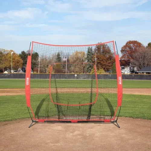 VEVOR 213,4 x 106 x 210 cm Baseball-Softball-Übungsnetz, Baseball Pitching Net, Schlagen, Fangen, Pitchen, Backstop-Trainingshilfen für Baseballausrüstung mit Bogenrahmen, Tragetasche & Schlagzone – Bild 7