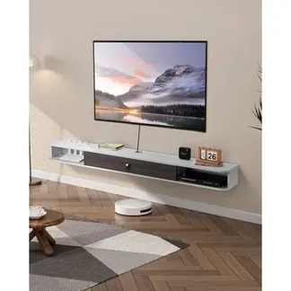 VEVOR TV Schrank hängend Wandhalterung, Fernsehschrank mit Kabelloch, schwebendes TV-Regal mit Stauraum für DVD-Player Kabelbox Spielekonsole, Hängeschrank 52 kg belastbar Weiß 180 cm Länge VEVOR TV Schrank hängend Wandhalterung, Fernsehschrank mit Kabelloch, schwebendes TV-Regal mit Stauraum für DVD-Player Kabelbox Spielekonsole, Hängeschrank 52 kg belastbar Weiß 180 cm Länge