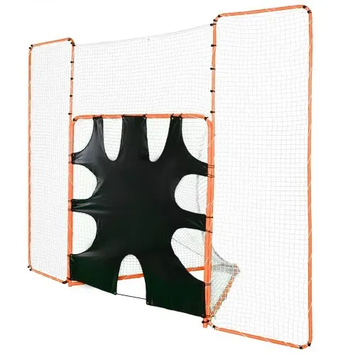 VEVOR 3-IN-1-Lacrosse-Tor mit Rücklaufsperre und Zielscheibe, 12' x 9' Lacrosse-Netz, Hinterhof-Lacrosse-Rebounder-Ausrüstung mit Stahlrahmen, schnell und einfach aufzubauendes Trainingsnetz, perfekt – Bild 9