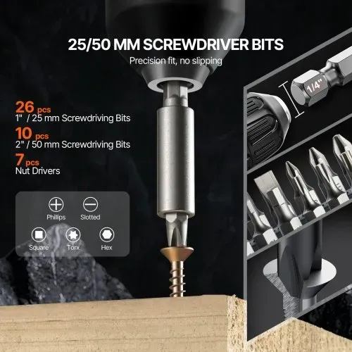 EVOR Schraubenausdreher Borher Set 70-teilig, Schrauber-Set, Schraubendreher-Set geeignet zum Bohren und Schrauben in Holz, Metall & Zement, Bohrer-Sets Kombi-Set sortiert in geordneter Tragkoffer – Bild 3