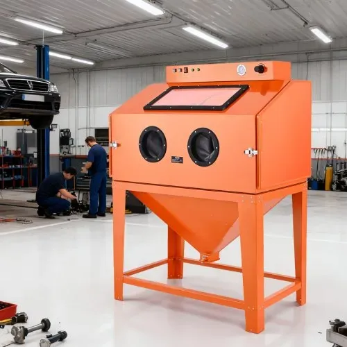 VEVOR Sandstrahlkabine 435 L, Sandstrahlgerät mit 117 L Strahlmittelbehälter, zwei Strahlpistolen & 1,6-PS-Staubabsaugung für die Oberflächenbearbeitung übergroßer Teile & die Rostentfernung – Bild 7