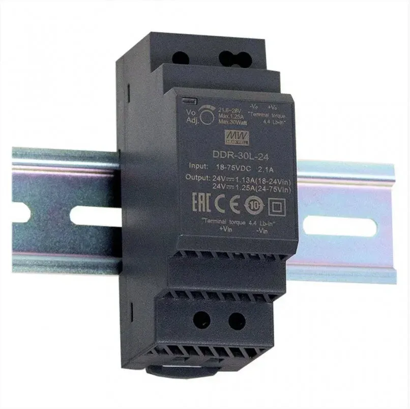 MEAN WELL Netzteil – 24V/1,25A IN: 9~36VDC -> OUT: 24VDC/DC-Wandler MEAN WELL Hutschiene MEAN WELL Netzteil – 24V/1,25A IN: 9~36VDC -> OUT: 24VDC/DC-Wandler MEAN WELL Hutschiene