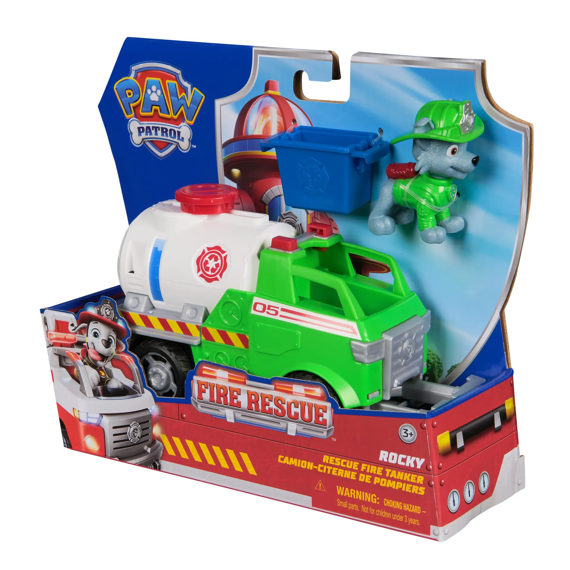 PAW Patrol Fire Rescue - Rockys Tanklaster mit Greiferklaue und Behälter sowie Rocky Hundefigur – Bild 2
