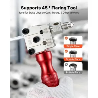 VEVOR 6 tlg. Bremsleitung Bördelgerät Set, 45° Bördelwerkzeug für Einfach- & Doppelbördelung, Rohraufweiter mit 2 Formmatrizen für 4,75mm & 6,35mm Außendurchmesser, Bremsleitung Reparatursatz für KFZ VEVOR 6 tlg. Bremsleitung Bördelgerät Set, 45° Bördelwerkzeug für Einfach- & Doppelbördelung, Rohraufweiter mit 2 Formmatrizen für 4,75mm & 6,35mm Außendurchmesser, Bremsleitung Reparatursatz für KFZ