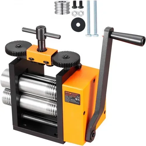 VEVOR 3 in 1 Handwalzwerk Maschine 75mm Kombinationswalzwerk, Manueller Walzwerk Schmuckwalzwerk Einstellbare Dicke von 0,03 bis 6,5mm, Handwalzwerk Maschine für Platin / K-Gold / Messing – Bild 8