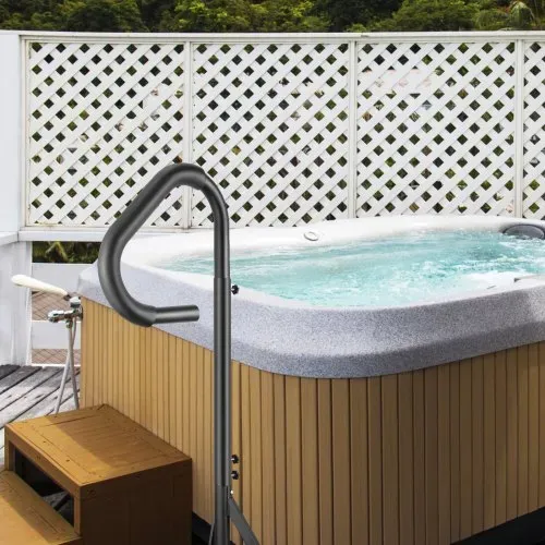 VEVOR Whirlpool Handlauf 272kg Tragfähigkeit Spa-Geländer aus Aluminiumlegierung Pool Handlauf Höhenverstellbar von 122,92 bis 160cm Haltegriff Einstiegshilfe 360° drehbar für Schwimmbäder Whirlpools – Bild 7
