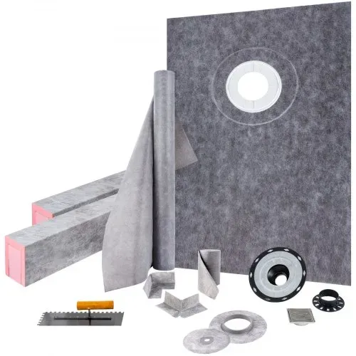 VEVOR Duschschwellen-Set, 96,5 x 152,4 cm, wasserdichte Duschschwellenauflage mit 10,2 cm PVC-Versatz-Klebeflansch, 10,2 cm Edelstahlgitter, 2 zuschneidbare Duschschwellen und Kelle, Duschwannen-Gefällestäbe, passend für Badewanne VEVOR Duschschwellen-Set, 96,5 x 152,4 cm, wasserdichte Duschschwellenauflage mit 10,2 cm PVC-Versatz-Klebeflansch, 10,2 cm Edelstahlgitter, 2 zuschneidbare Duschschwellen und Kelle, Duschwannen-Gefällestäbe, passend für Badewanne