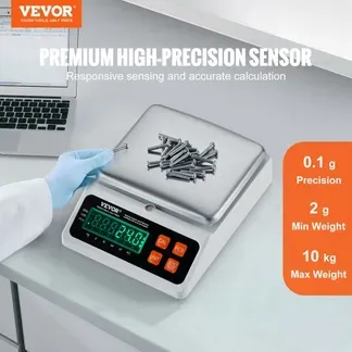 VEVOR Industrielle Zählwaage, 10 kg x 0,1 g, digitale Waage für Teile und Münzen, g/kg/lb/oz/ct-Einheiten, elektronische Präzisionswaage, Inventarzählwaage, Küchenschmuckzählwaage mit LED-Bildschirm VEVOR Industrielle Zählwaage, 10 kg x 0,1 g, digitale Waage für Teile und Münzen, g/kg/lb/oz/ct-Einheiten, elektronische Präzisionswaage, Inventarzählwaage, Küchenschmuckzählwaage mit LED-Bildschirm