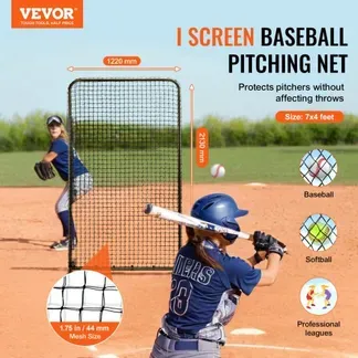 VEVOR I-Typ für Schlägerkäfig 1220 x 910 x 2130 mm Baseball- und Softball-Sicherheitsschirm Körperschutz Tragbarer Schlagschirm mit Tragetasche & Bodenpfählen, Outdoor Baseball-Pitching-Netz Schwarz VEVOR I-Typ für Schlägerkäfig 1220 x 910 x 2130 mm Baseball- und Softball-Sicherheitsschirm Körperschutz Tragbarer Schlagschirm mit Tragetasche & Bodenpfählen, Outdoor Baseball-Pitching-Netz Schwarz