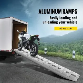 VEVOR 1520 x 305 mm Aluminiumrampen 2 Stk. ATV-Rampen Laderampen 2722 kg Kapazität Bis zu 406 mm Ladehöhe VEVOR 1520 x 305 mm Aluminiumrampen 2 Stk. ATV-Rampen Laderampen 2722 kg Kapazität Bis zu 406 mm Ladehöhe