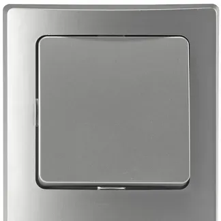 DELPHI Set Steckdose + Schalter + Rahmen 250V~/ 16A, Steckanschluss, silber DELPHI Set Steckdose + Schalter + Rahmen 250V~/ 16A, Steckanschluss, silber