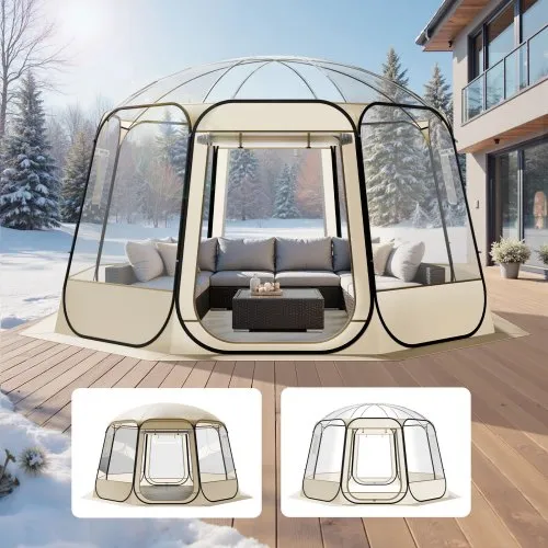 VEVOR Pop-up-Bubble-Zelt, 366 x 345 x 220 cm, transparentes Campingzelt, Garten-Kuppel-Iglu-Zelt mit Fenstern, Sportzelt, 540°-Panoramablick, für 10–12 Personen, Terrasse, Hinterhof VEVOR Pop-up-Bubble-Zelt, 366 x 345 x 220 cm, transparentes Campingzelt, Garten-Kuppel-Iglu-Zelt mit Fenstern, Sportzelt, 540°-Panoramablick, für 10–12 Personen, Terrasse, Hinterhof