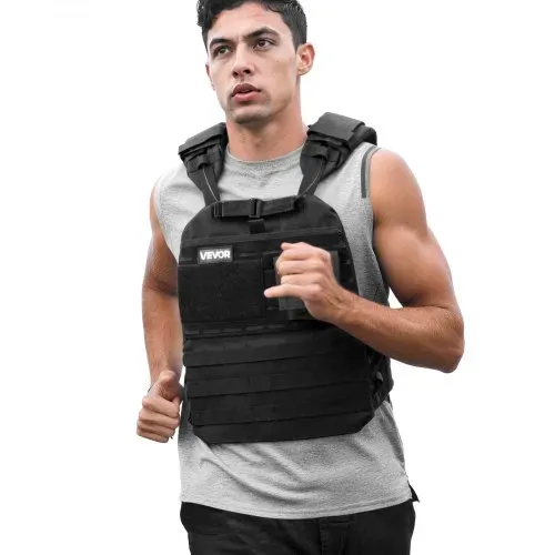 VEVOR Gewichtsweste (ohne Gewichtplatten) mit Schulterpolstern und Reflexstreifen, Trainingsweste für Krafttraining, Laufen, Joggen, Ausdauertraining, Muskeltraining, Home-Gym-Training, Unisex-Design – Bild 9