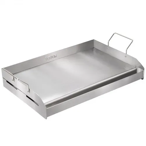 VEVOR Grillplatte 430 Edelstahl 58,7 x 39,5 x 9,9 cm - Universal Grillplatte 2 mm Dicke Verwendbar, Outdoor BBQ Party Grillplatte mit Griff Gasgrill für Gasgrill, Kohlegrill & Elektrogrill Zubehör – Bild 9
