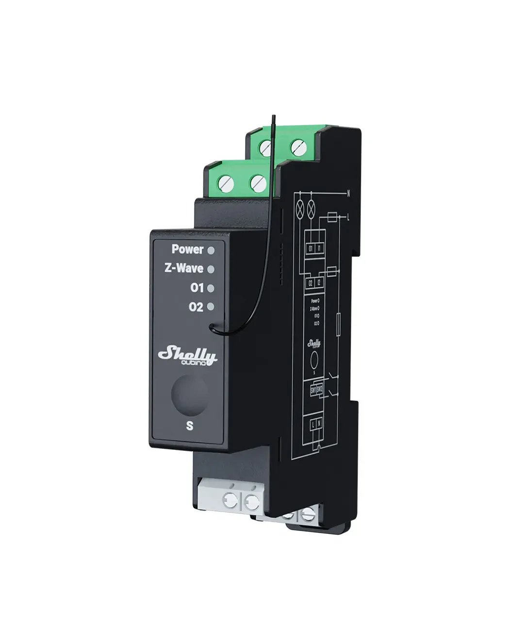 Shelly · Hutschiene · "Wave Pro 2PM" · Relais · max. 25A · 1 Phase · 2x 16A · Messfunktion · Z-Wave – Bild 2