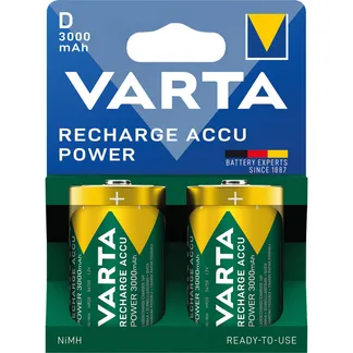 Mono-Akku VARTA, Typ D, NiMH-Akku, HR20, 1,2V/3000mAh, Pre-charged, 2er-Pack Mono-Akku VARTA, Typ D, NiMH-Akku, HR20, 1,2V/3000mAh, Pre-charged, 2er-Pack