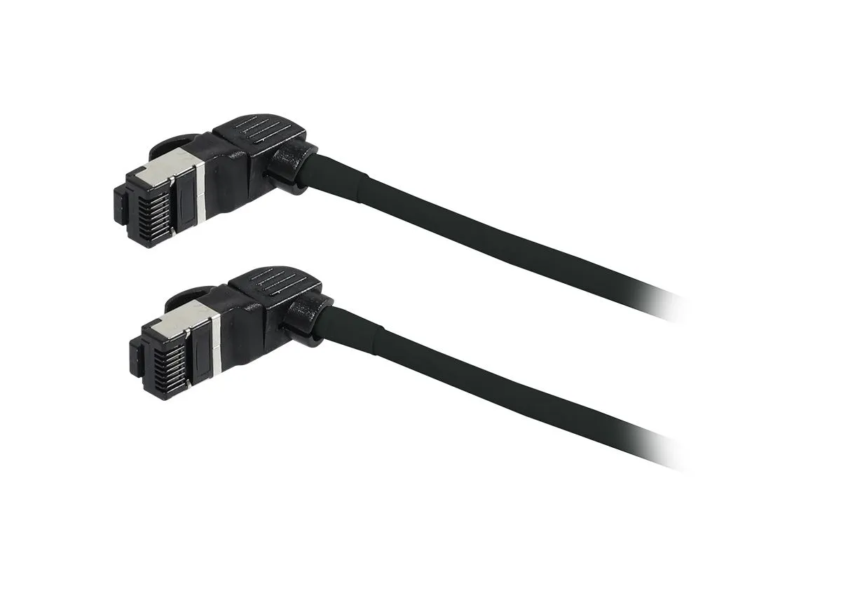 Patchkabel RJ45, CAT6A 500Mhz, 7.5m, schwarz, S/FTP, slimline rund d=4,5mm, TPE/LSZH(Superflex), AWG28, mit CAT7 Rohk., drehbarer Stecker, Synergy21 – Bild 2