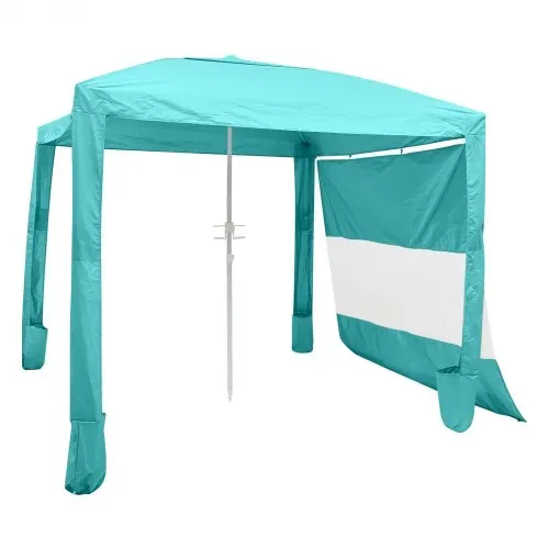 VEVOR Strand-Cabana, 2,4 x 2,4 m Strandzelt mit Seitenwand, UPF 50+ Sonnenschutz, Strandpavillon mit Sandsäcken, höhenverstellbarer & tragbarer Sonnenschutz für Familie und Freund, Grün – Bild 8