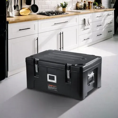 VEVOR Isolierter Thermobox Isolierbox Lebensmittelbehälterträger, 30 L für Catering, Tragbare LLDPE-Lebensmittelbehälterträger, Schwarz Frontlader-Speisewärmer für Restaurant, Kantine usw. – Bild 7