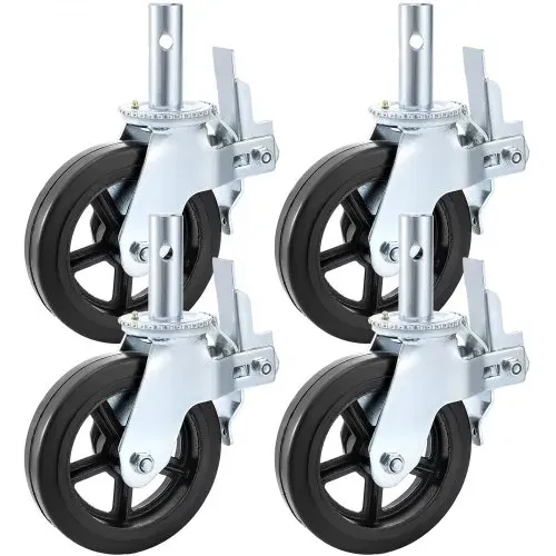 VEVOR Lenkrollen aus Polyurethan, 8 Zoll Eisenkern, Lenkstangenrollen mit Doppelfeststellbremse, verstellbare Füße, Tragfähigkeit 1100 lbs/500 kg pro Rad, 4er Pack VEVOR Lenkrollen aus Polyurethan, 8 Zoll Eisenkern, Lenkstangenrollen mit Doppelfeststellbremse, verstellbare Füße, Tragfähigkeit 1100 lbs/500 kg pro Rad, 4er Pack