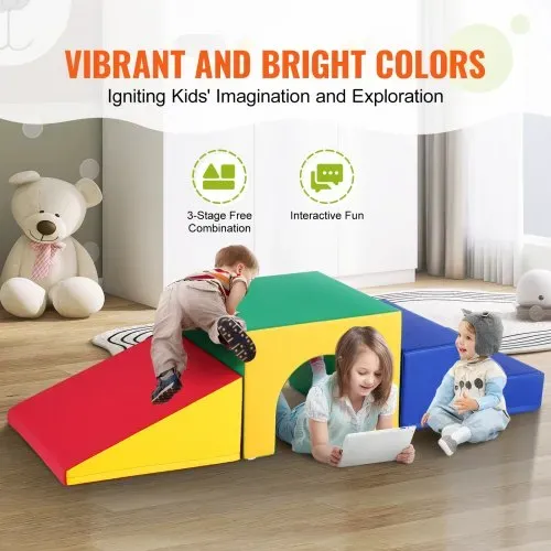 VEVOR Einzelner Tunnelkletterer, Spielset für Kleinkinder, Schaumstoff-Kletterblöcke für Kleinkinder, Kinder-Tunnellabyrinth mit Treppen und Rampe, Indoor für Kleinkinder und Vorschulkinder 3 Stück – Bild 3