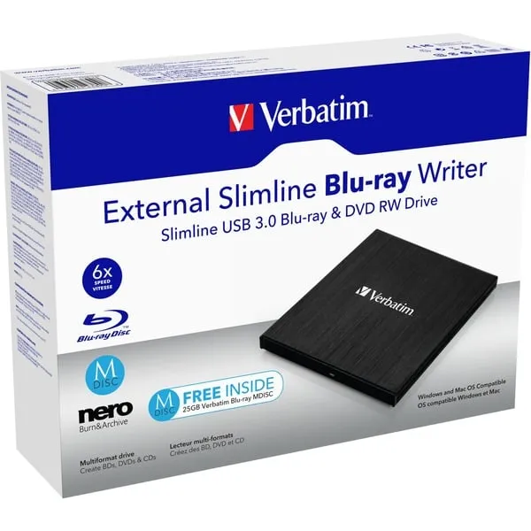 Verbatim External Slimline Optisches Laufwerk Blu-Ray RW Schwarz – Bild 3