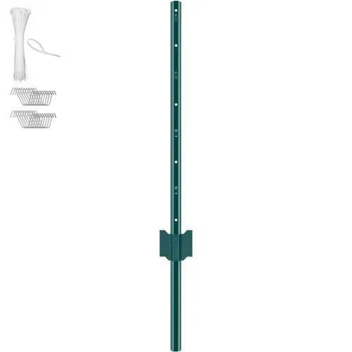 VEVOR 3 Fuß langer Zaunpfosten, 10er-Pack T-Pfosten Hochleistungs-Zaunpfosten aus Metall, stabile Zaunpfähle aus Stahl für Gartenhof, Rasen, Bauernhöfe und Maschendrahtzäune im Freien, grün – Bild 8