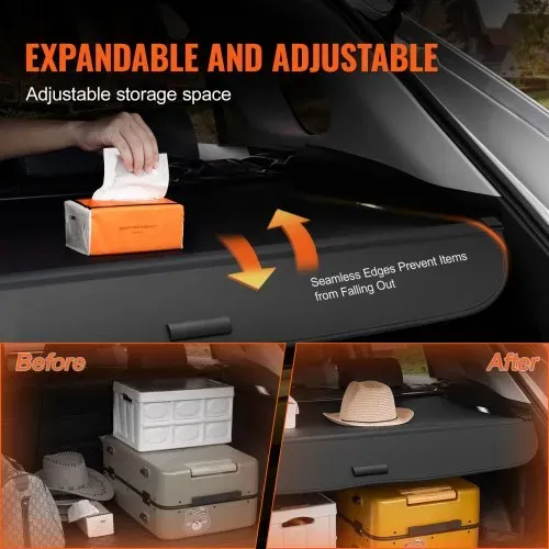VEVOR Einziehbare Laderaumabdeckung, wasserfeste Kofferraumabdeckung, Sicherheitsschutz für Honda CRV 2023-2025 5-Seater, UV-beständige Kofferraumabdeckung aus Aluminiumlegierung & PVC-Lederstruktur – Bild 3
