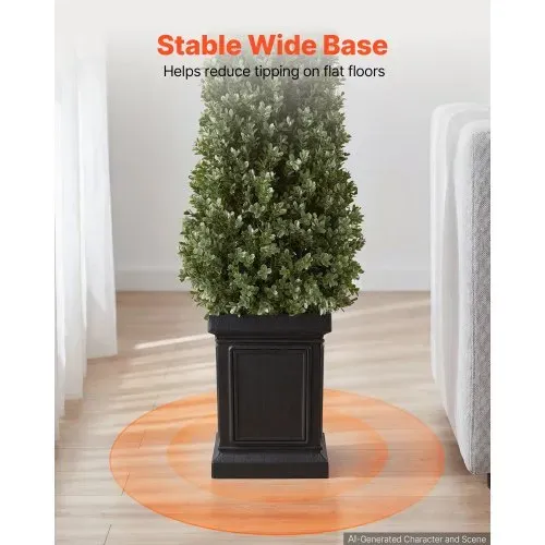 VEVOR Künstliche Pflanze 2 Stk. Künstlicher Buchsbaum mit PP-Topf 1000mm, Dekopflanze für Wohnzimmer Balkon Büro Veranda Garten Terrase, UV-Beständig, Kunstbaum aus PE, Naturgetreu, Indoor & Outdoor – Bild 6