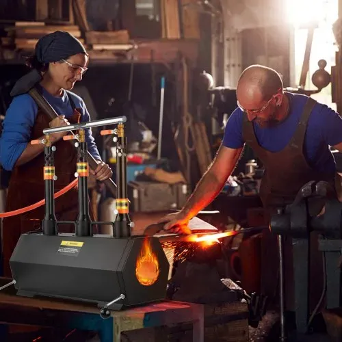 VEVOR tragbare Propanschmiede Schmiedeofen mit 3 Brenner 1427 °C Messerherstellung, Hufschmiede, Sechseck mit großer Kapazität, Werkzeuge und Ausrüstung zum Schmieden von kaltgewalztem Stahl – Bild 7