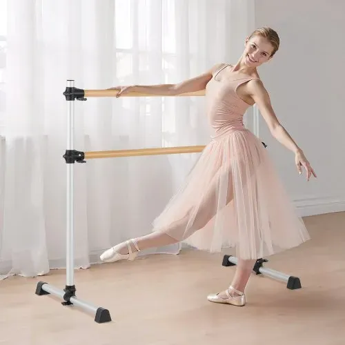 VEVOR Ballettstange Tanzstange freistehende Doppelstange, höhenverstellbare (170-1165 mm) Stretchstange aus Holz für Ballettübung, Gleichgewichtstraining, Entspannungsübungen, Fitnessstudio – Bild 7