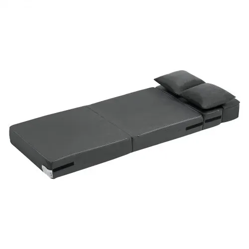 VEVOR 3 in 1 Klappsofa faltbares Schlafsofa mit 2 Kissen & waschbarem Bezug, umwandelbarer Schlafsessel aus 25D Memory Foam, Bettcouch für Wohnzimmer Schlafzimmer, Dunkelgrau (Einzelbett) – Bild 8