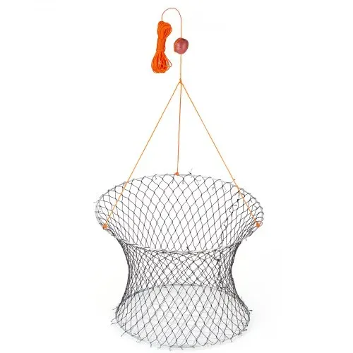 VEVOR Krabbenfallen mit Doppelringen 60 cm (oben) 50 cm (unten), Krabbenreusen 2 Stk. Faltbar mit Skala, 18,28 m Seil und Drahtgitterboden, Krabbensenke für Blaukrabben Wollhandkrabben – Bild 9