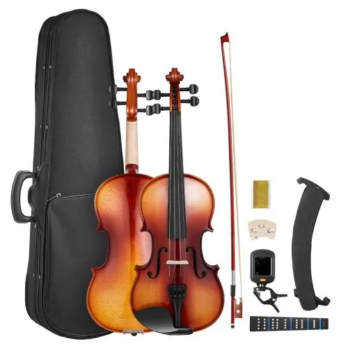 VEVOR Violine 4/4, 584,2 mm Armlänge, Geigenset mit Hartschalenkoffer, Kolophonium, Bogen, Schulterstütze, Steg, zusätzlichen Saiten, professionelles Massivholzinstrument (glänzend braun) VEVOR Violine 4/4, 584,2 mm Armlänge, Geigenset mit Hartschalenkoffer, Kolophonium, Bogen, Schulterstütze, Steg, zusätzlichen Saiten, professionelles Massivholzinstrument (glänzend braun)