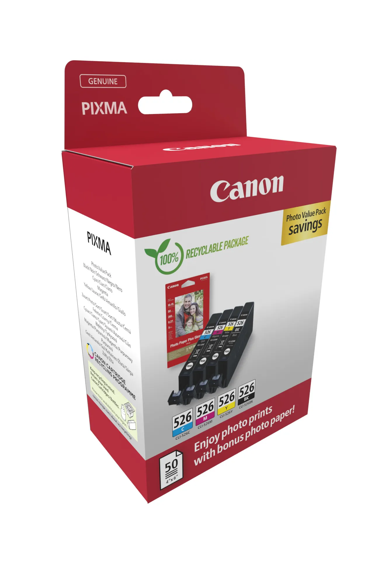 Canon CLI-526 BK/C/M/Y Photo Value Pack – Bild 2
