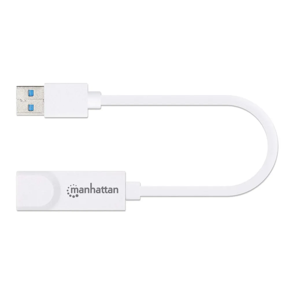 Manhattan USB-A auf Gigabit-Ethernet-Netzwerkadapter, USB 3.2 Gen 1 auf 10/100/1000 Mbit/s Gigabit Ethernet, weiß – Bild 3