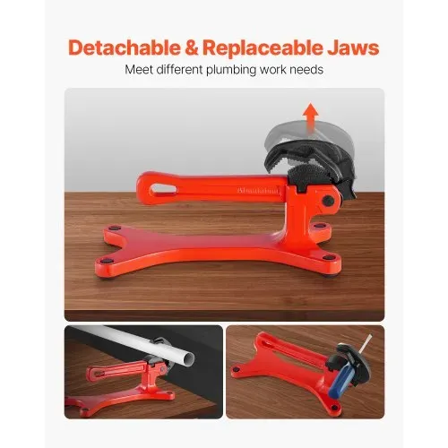 VEVOR Tragbarer Rohrschraubstock, Schraubstock aus Aluminium mit einer Spannkapazität von 3,175 bis 38,1mm, ideal für die Installation, Reparatur und Wartung von Rohrleitungen vor Ort – Bild 4