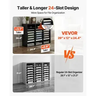 VEVOR Briefablage Schreibtisch Organizer 997 x 305 x 680 mm, 2,3–5,6 cm Einstellbar A4 Stapelbar Quer, Papierablage, Aufbewahrung Schreibtisch Ablagesystem Organisation, Ablage (Schwarz, 3 x 8 Fächer) VEVOR Briefablage Schreibtisch Organizer 997 x 305 x 680 mm, 2,3–5,6 cm Einstellbar A4 Stapelbar Quer, Papierablage, Aufbewahrung Schreibtisch Ablagesystem Organisation, Ablage (Schwarz, 3 x 8 Fächer)