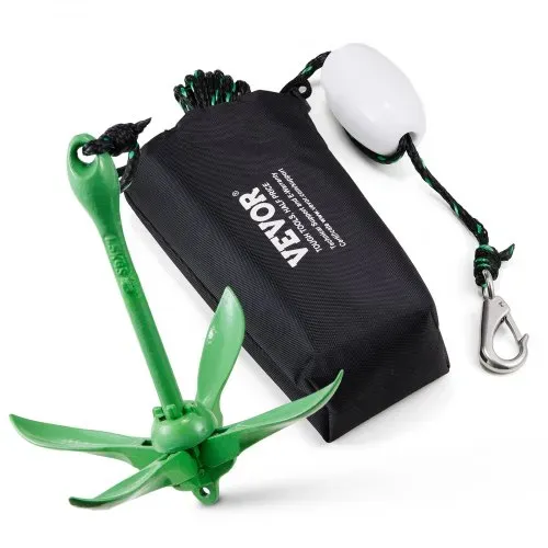 VEVOR Kajak-Ankerset, 3,5 lbs Paddle Board-Ankerset mit 8 m Seil und Boje, Faltbarer Kleiner Bootsanker mit Aufbewahrungstasche und Karabinerhaken, Kajak-Zubehör für Kajaks, Kleine Boote, Kanus – Bild 9