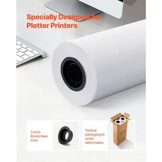 VEVOR Breitformatpapier Papierrollen 762 mm (B) / 152,4 m (L), 2 Rollen 20 lb Plotterpapierrollen ideal für CAD-Zeichnungen technische Pläne GIS-Karten Architekturentwürfe Plotterpapier VEVOR Breitformatpapier Papierrollen 762 mm (B) / 152,4 m (L), 2 Rollen 20 lb Plotterpapierrollen ideal für CAD-Zeichnungen technische Pläne GIS-Karten Architekturentwürfe Plotterpapier